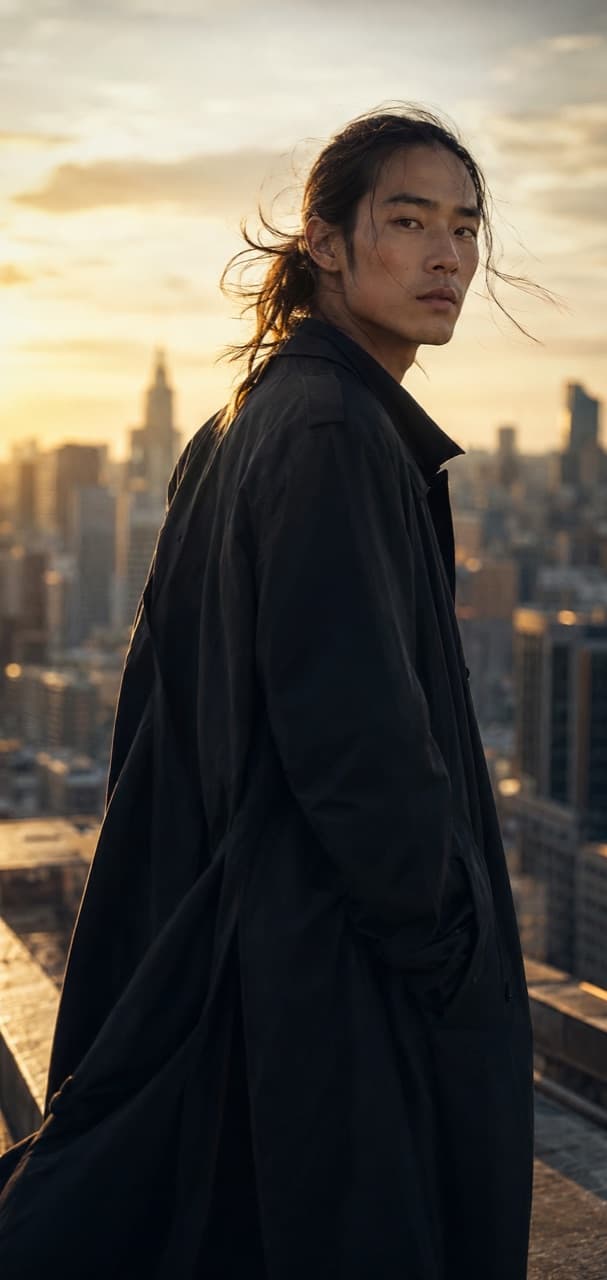 Potret Rooftop Golden Hour — contoh hasil prompt